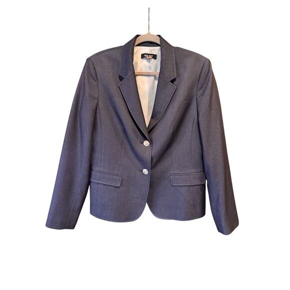 Nine West Blue Grey Double Button Blazer Womens Size 10 - Picture 1 of 9